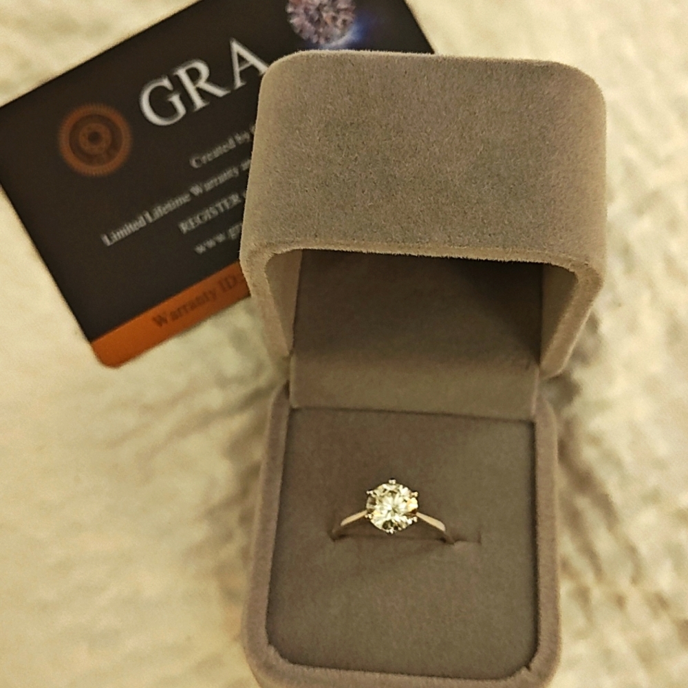 Certified 2ct Moissanite Diamond Ring